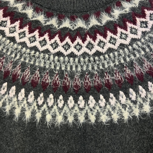 J. Jill Fair Isle Nordic Midi Sweater Dress Grey/Charcoal Size Small - Picture 4 of 6